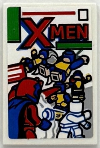 Tile 2 x 3 with X-Men Comic Book with Minifigures Pattern (Sticker) - Set 76294