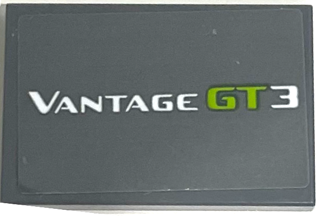 Tile 2 x 3 with White and Lime 'VANTAGE GT3' Pattern (Sticker) - Set 76910