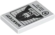 Tile 2 x 3 with Poster, Black Minifigure with Mask, Police Star Badge Logo, 'WANTED!' and '605-20' Pattern