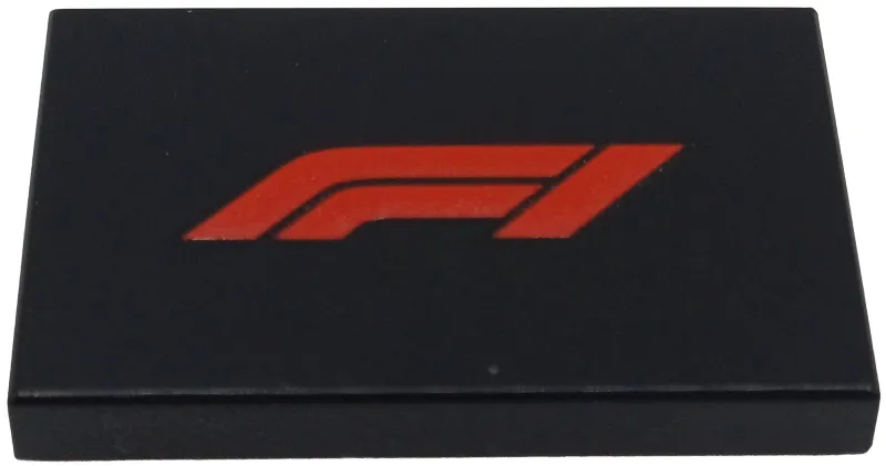 Tile 2 x 3 with Formula 1 Logo Stylized Red 'F1' Pattern