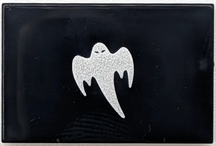 Tile 2 x 3 with Silver Koenigsegg Ghost Logo Pattern