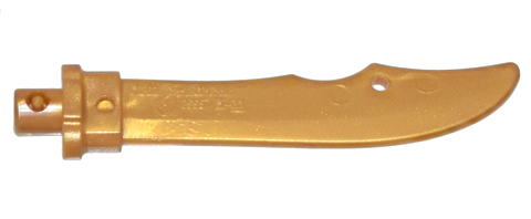 Minifigure, Weapon Sword Curved Blade with Bar, Rectangular Hilt, and Hole