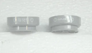 Wheel 30mm D. x 13mm (13 x 24 Model Team) with White Asian Characters and 'EXPLOSIVE' Pattern on Opposite Sides (Stickers) - Set 7701