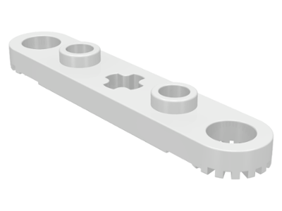 Technic, Plate 1 x 5 with Toothed Ends, 2 Studs and Center Axle Hole