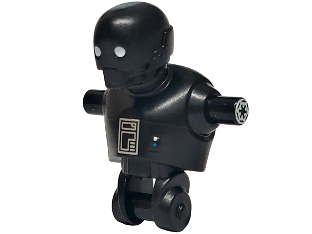 Torso with Head Mechanical, K-2SO with Dark Silver Chest Panel, White Eyes and SW Imperial Logo on Shoulders Pattern