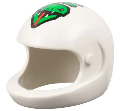 Technic, Figure Accessory Helmet with Green Viper Pattern
