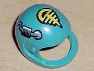 Technic, Figure Accessory Helmet with Yellow, Black and Silver Pattern