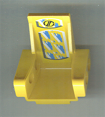 Technic Seat 3 x 2 Base with Blue and White Cushions Pattern (Sticker) - Set 8207