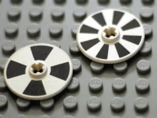 Technic, Disk 3 x 3 with 4 Black Sections on One Side and 8 on Reverse Pattern