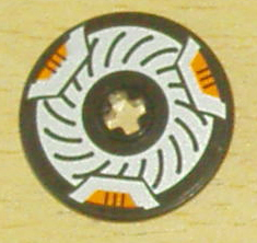 Technic, Disk 3 x 3 with Disk Brake Orange Caliper Pattern (Sticker) - Set 8516