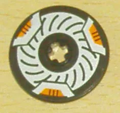 Technic, Disk 3 x 3 with Disk Brake Orange Caliper Pattern (Sticker) - Set 8516