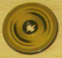 Technic, Disk 3 x 3 with Black Half Circle Rings on Gold Background Pattern (Sticker) - Set 8007