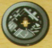 Technic, Disk 3 x 3 with Machinery Pattern 1 (Sticker) - Set 4504