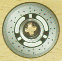 Technic, Disk 3 x 3 with Disk Brake 3 Spokes, Black Dots on Gray Pattern (Sticker) - Set 8445