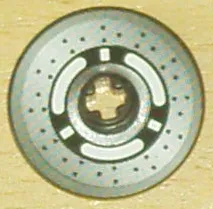 Technic, Disk 3 x 3 with Disk Brake 3 Spokes, Black Dots on Gray Pattern (Sticker) - Set 8445