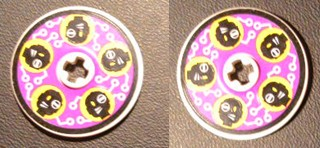 Technic, Disk 3 x 3 with Black Cyber Heads on Purple Pattern on Both Sides  (Stickers) - Set 8257