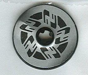 Technic, Disk 3 x 3 with Black and Silver Motorcycle Disk Brake Pattern (Sticker) - Set 8370