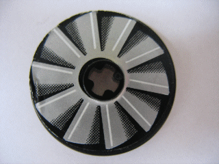 Technic, Disk 3 x 3 with Fan Blade Gray Fade Pattern (Sticker) - Set 8269
