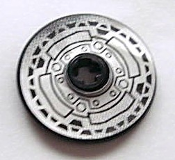 Technic, Disk 3 x 3 with Disk Brake Silver / Black Small Bolts Pattern (Sticker) - Set 8371
