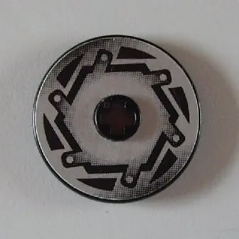 Technic, Disk 3 x 3 with Disk Brake Silver / Black Hexagonal Bolt Pattern (Sticker) - Set 8355