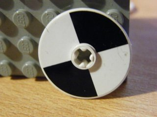 Technic, Disk 3 x 3 with 2 Black Opposing Sections Pattern (Sticker) - Set 8454