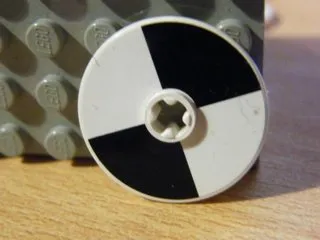 Technic, Disk 3 x 3 with 2 Black Opposing Sections Pattern (Sticker) - Set 8454