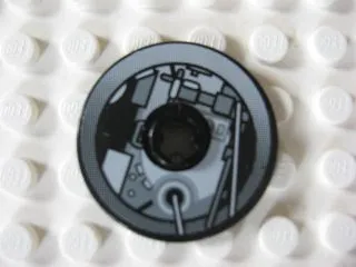 Technic, Disk 3 x 3 with Machinery Pattern 4 (Sticker) - Set 4504