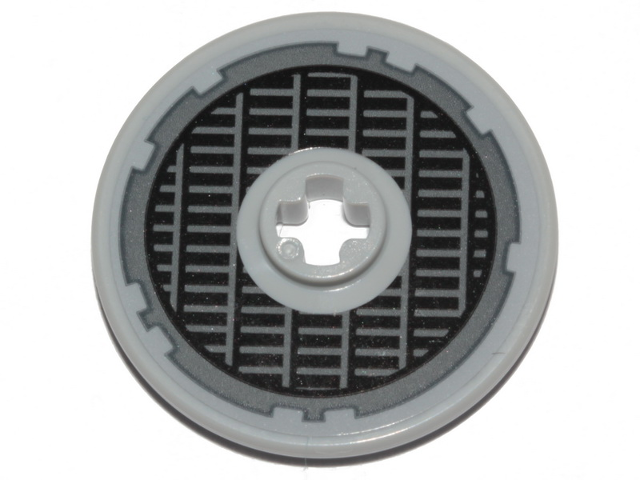 Technic, Disk 3 x 3 with SW Millennium Falcon Grille and Light Bluish Gray Outline Pattern (Sticker) - Sets 7965 / 75105 / 75257