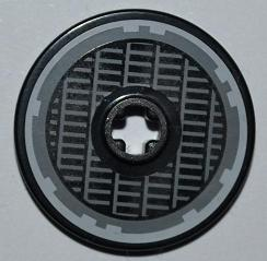 Technic, Disk 3 x 3 with SW Millennium Falcon Grille and Light Bluish Gray Outline Pattern (Sticker) - Sets 7965 / 75105 / 75257