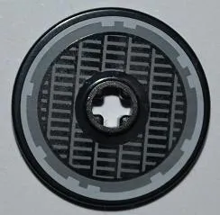 Technic, Disk 3 x 3 with SW Millennium Falcon Grille and Light Bluish Gray Outline Pattern (Sticker) - Sets 7965 / 75105 / 75257