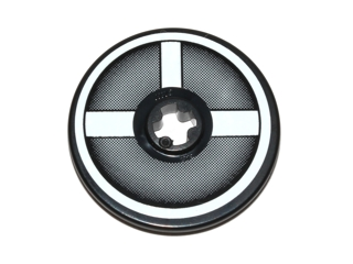 Technic, Disk 3 x 3 with 3 White Radiating Bars (Air Intake to Engine) Pattern (Sticker) - Set 75004