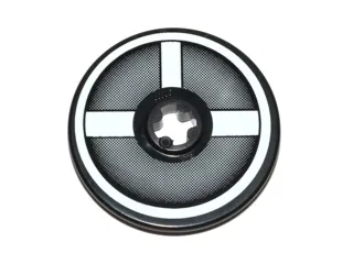 Technic, Disk 3 x 3 with 3 White Radiating Bars (Air Intake to Engine) Pattern (Sticker) - Set 75004