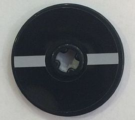 Technic, Disk 3 x 3 with Light Bluish Gray Bars Pattern (Sticker) - Set 75087