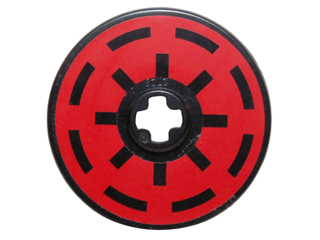 Technic, Disk 3 x 3 with Black Dotted Lines on Red Background Pattern (Sticker) - Set 7931