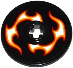 Technic, Disk 3 x 3 with Red, Orange and White Flames Pattern Model Right Side (Sticker) - Set 42046