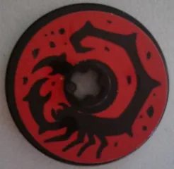Technic, Disk 3 x 3 with Black Scorpion on Red Background Pattern (Sticker) - Set 70589