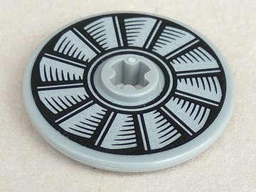 Technic, Disk 3 x 3 with Silver and Black Fan Pattern (Sticker) - Set 75901