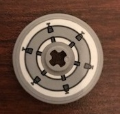 Technic, Disk 3 x 3 with SW White and Light Bluish Gray Circles Pattern (Sticker) - Set 75244