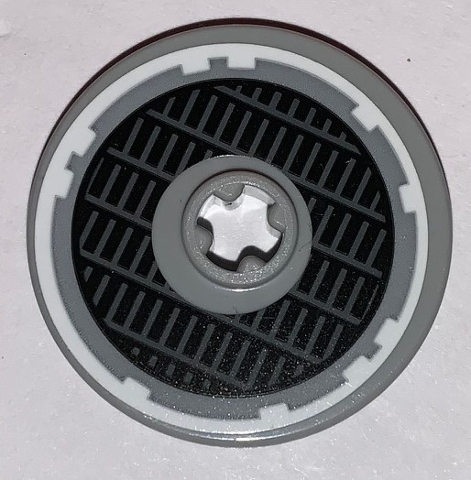 Technic, Disk 3 x 3 with SW Millennium Falcon Grille and White Outline Pattern (Sticker) - Set 75212