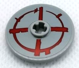 Technic, Disk 3 x 3 with Red Circle and Cross Pattern (Sticker) - Set 75977