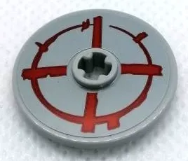 Technic, Disk 3 x 3 with Red Circle and Cross Pattern (Sticker) - Set 75977