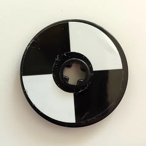 Technic, Disk 3 x 3 with 2 Black and White Opposing Sections Pattern (Sticker) - Set 42068