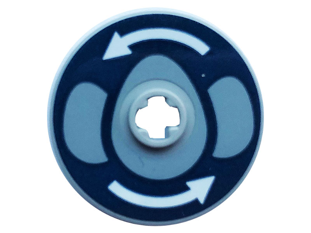 Technic, Disk 3 x 3 with White Arrows and Gray Eggs Pattern (Sticker) - Set 75937