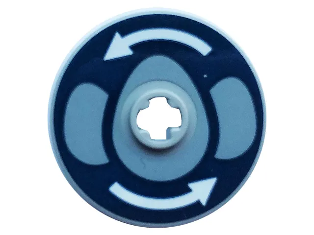 Technic, Disk 3 x 3 with White Arrows and Gray Eggs Pattern (Sticker) - Set 75937