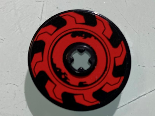 Technic, Disk 3 x 3 with Red Circular Saw Blade Pattern Model Right Side (Sticker) - Set 70639