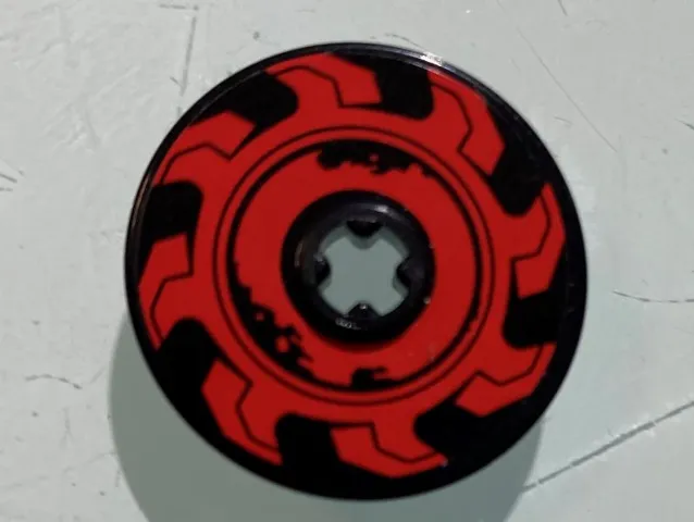 Technic, Disk 3 x 3 with Red Circular Saw Blade Pattern Model Right Side (Sticker) - Set 70639