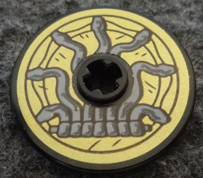 Technic, Disk 3 x 3 with Snakes on Gold Background Pattern (Sticker) - Set 71043