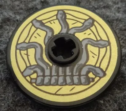 Technic, Disk 3 x 3 with Snakes on Gold Background Pattern (Sticker) - Set 71043