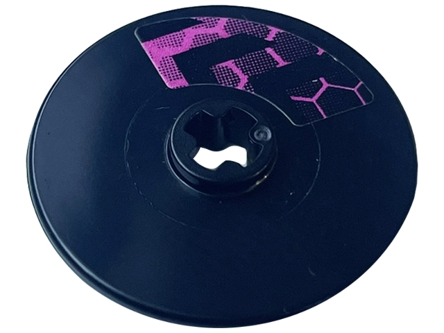 Technic, Disk 3 x 3 with Chevrons and Dark Pink Honeycomb Pattern Model Left Side (Sticker) - Set 42164