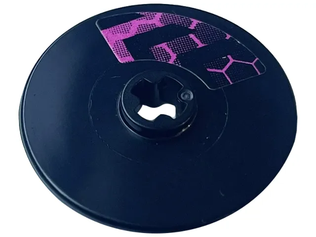 Technic, Disk 3 x 3 with Chevrons and Dark Pink Honeycomb Pattern Model Left Side (Sticker) - Set 42164